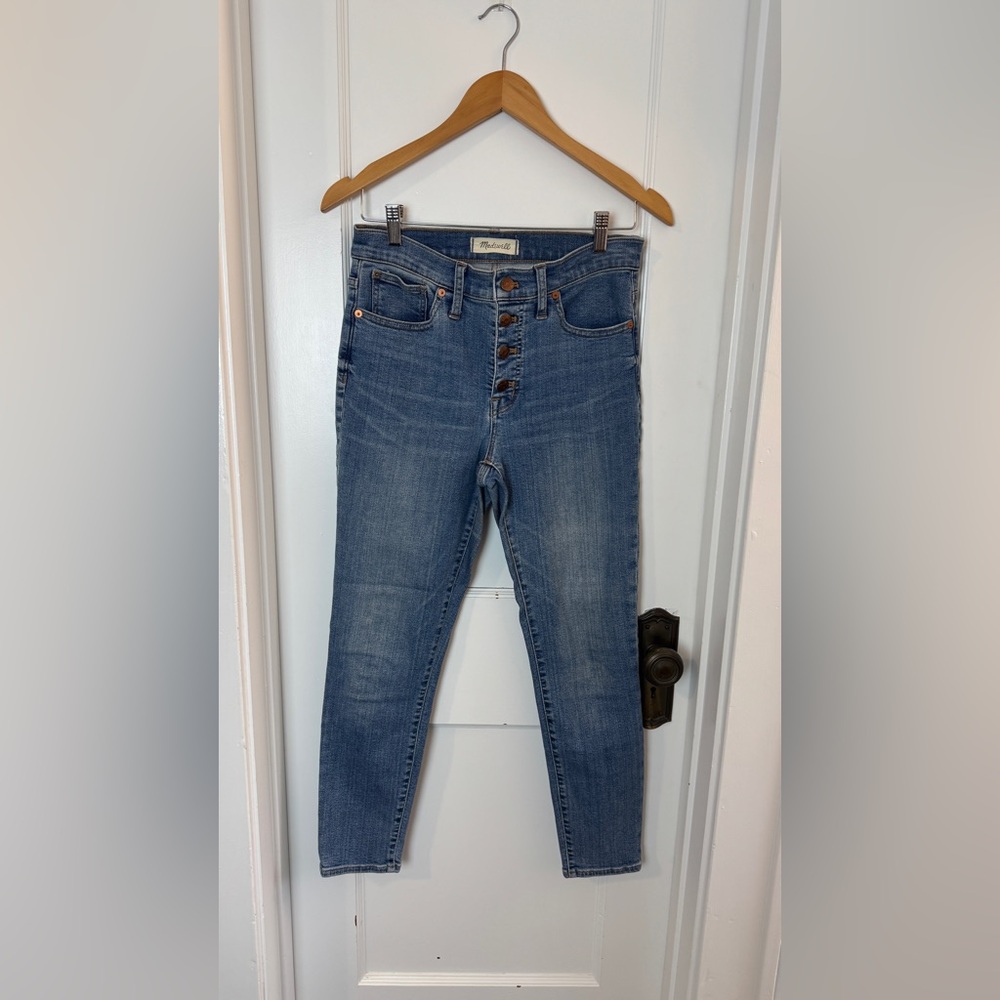 Madewell High Rise Button-Fly Blue Jeans